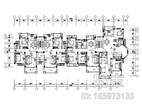 房地产多个标准层户型图cad施工图下载【ID:165973135】