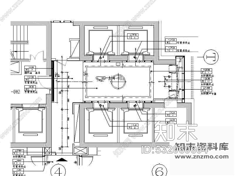 施工图酒店电梯厅装修图cad施工图下载【ID:532060604】