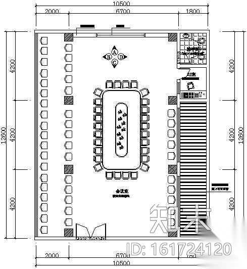 某多媒体会议室装修图cad施工图下载【ID:161724120】