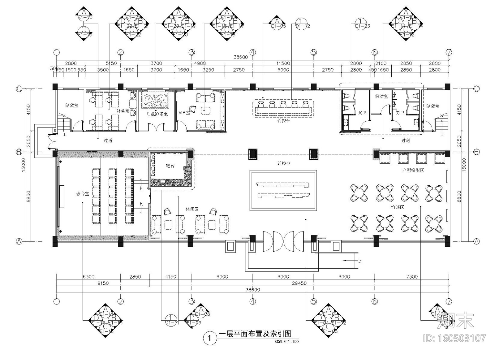 ​新新水岸帝景国际星城售楼处装饰施工图施工图下载【ID:160503107】