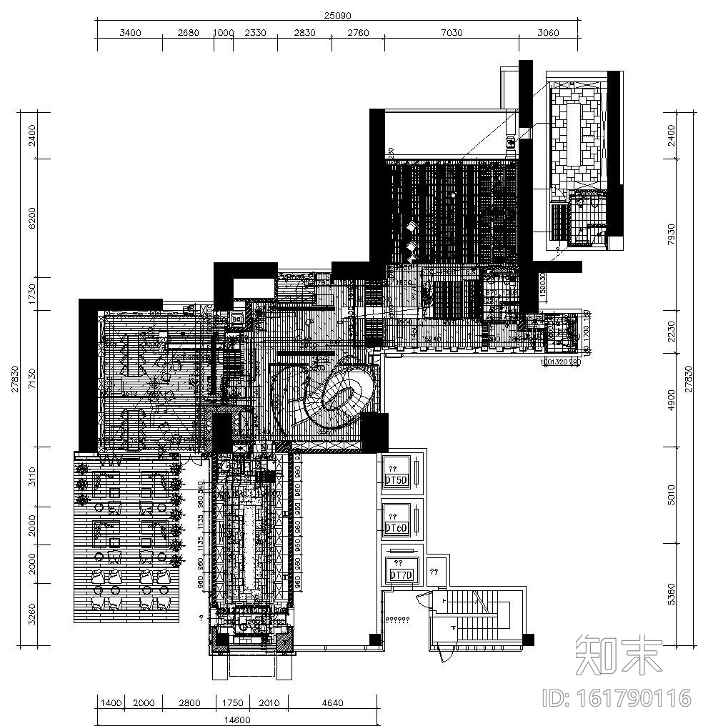 某大型红酒会所施工图设计（附效果图）cad施工图下载【ID:161790116】