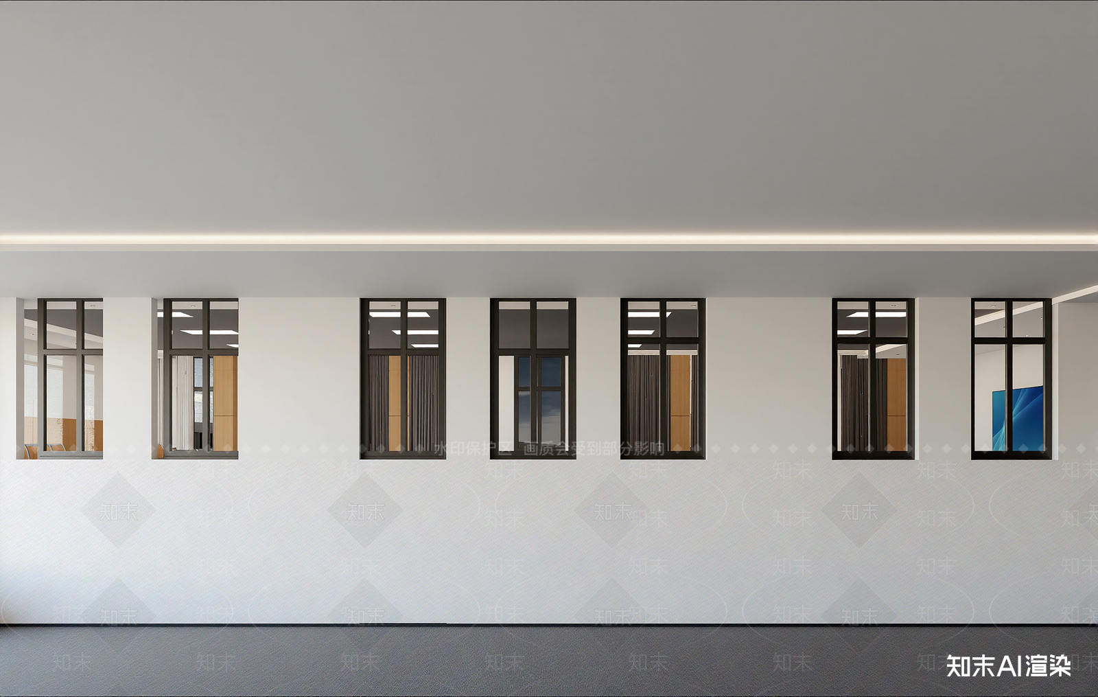 现代办公大厅3D模型下载【ID:1214355543】
