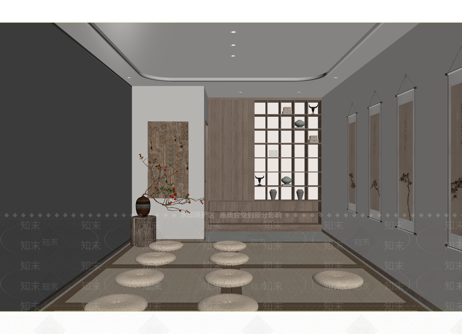 现代茶室3D模型下载【ID:1214790034】