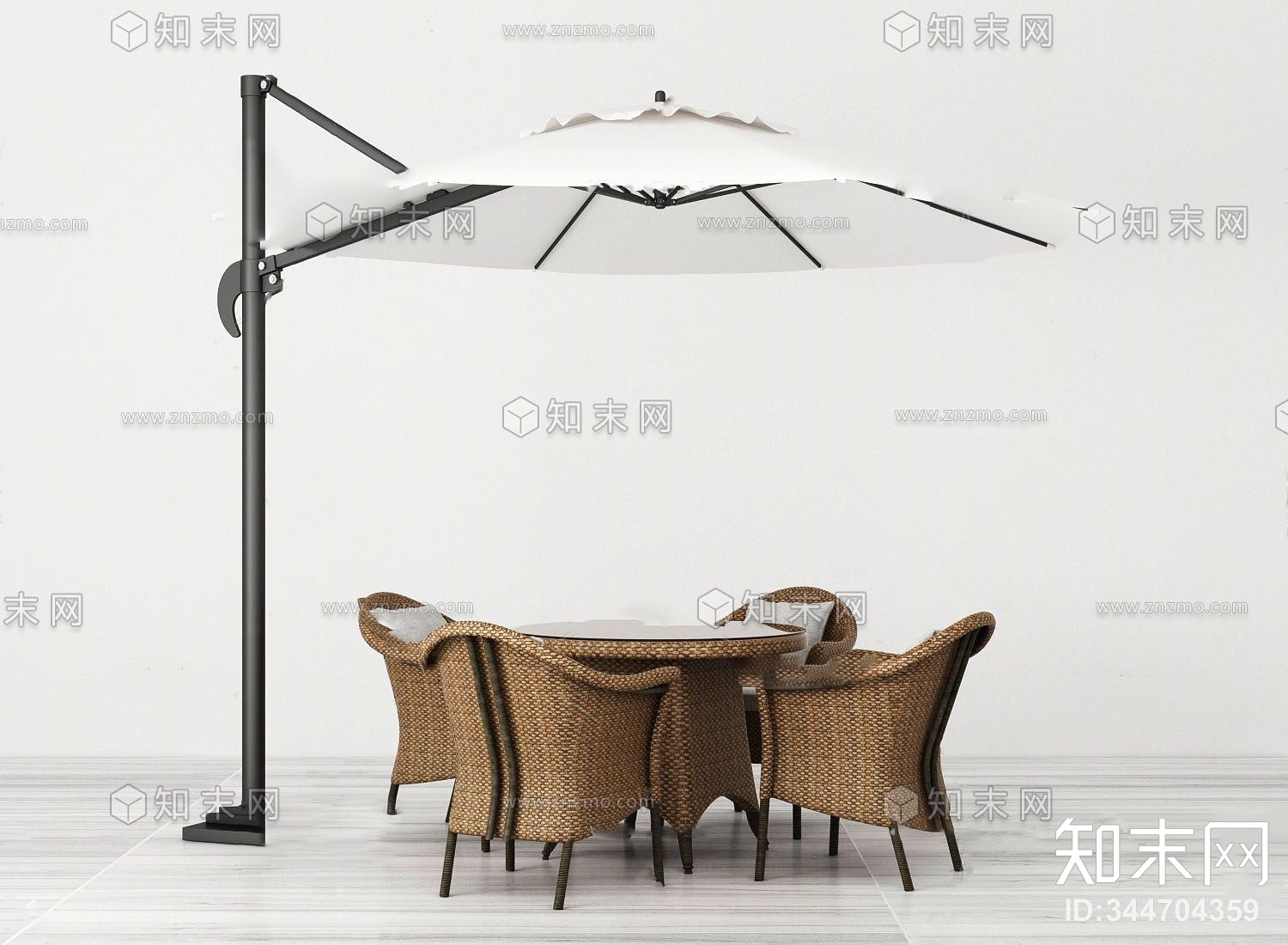 现代户外沙滩桌椅3D模型下载【ID:344704359】