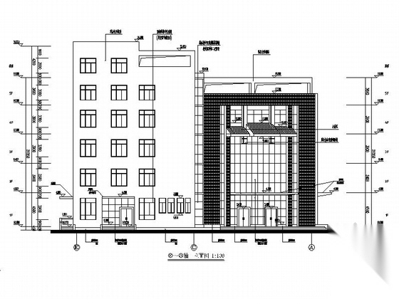 五层民族中医院建筑施工图（中医特色楼）cad施工图下载【ID:165608155】