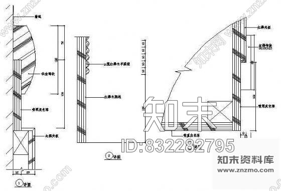 图块/节点墙体装饰剖面图2cad施工图下载【ID:832282795】