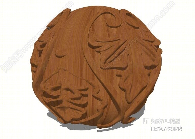 球形雕塑SU模型下载【ID:625795614】
