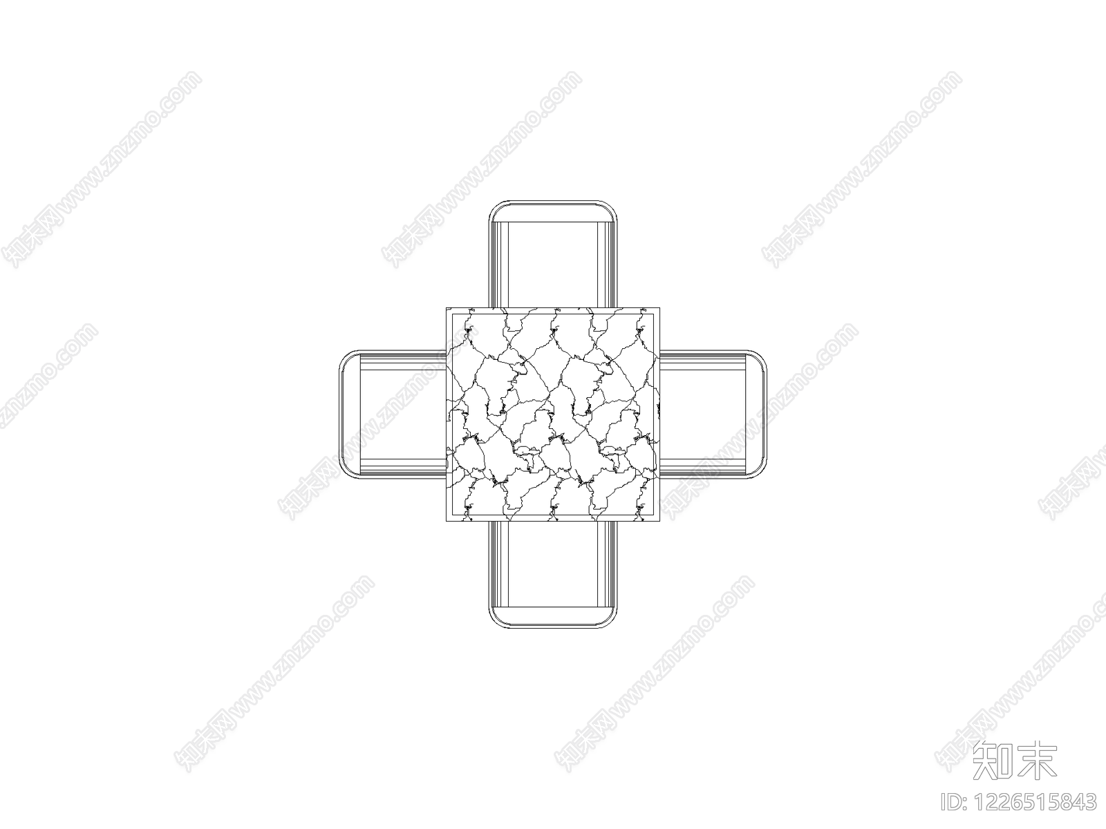 现代地面拼花CAD图纸