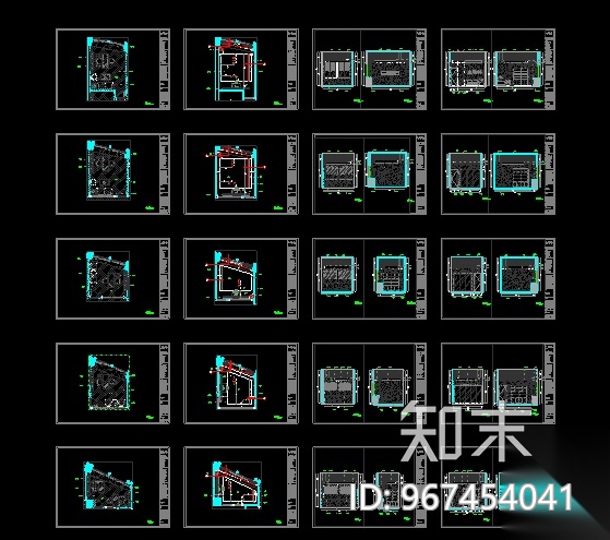 [山东]混搭风格置业办公空间设计施工图（附效果图）cad施工图下载【ID:967454041】