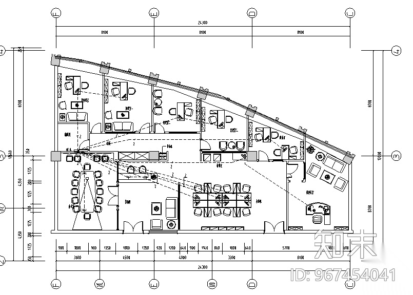 [山东]混搭风格置业办公空间设计施工图（附效果图）cad施工图下载【ID:967454041】