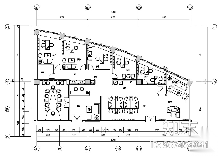 [山东]混搭风格置业办公空间设计施工图（附效果图）cad施工图下载【ID:967454041】