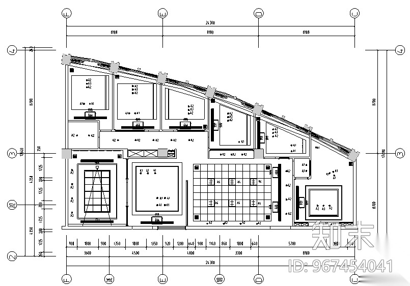 [山东]混搭风格置业办公空间设计施工图（附效果图）cad施工图下载【ID:967454041】