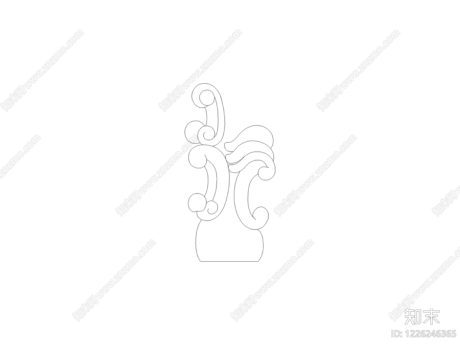 现代雕塑装饰构件CAD图纸