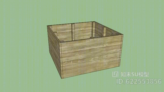 90cm×90cm高架花园床SU模型下载【ID:622553856】