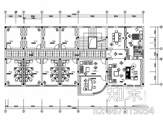 工商局办公室装修图cad施工图下载【ID:967315054】