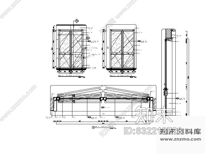 图块/节点创艺办公楼标准双扇门详图cad施工图下载【ID:832213728】