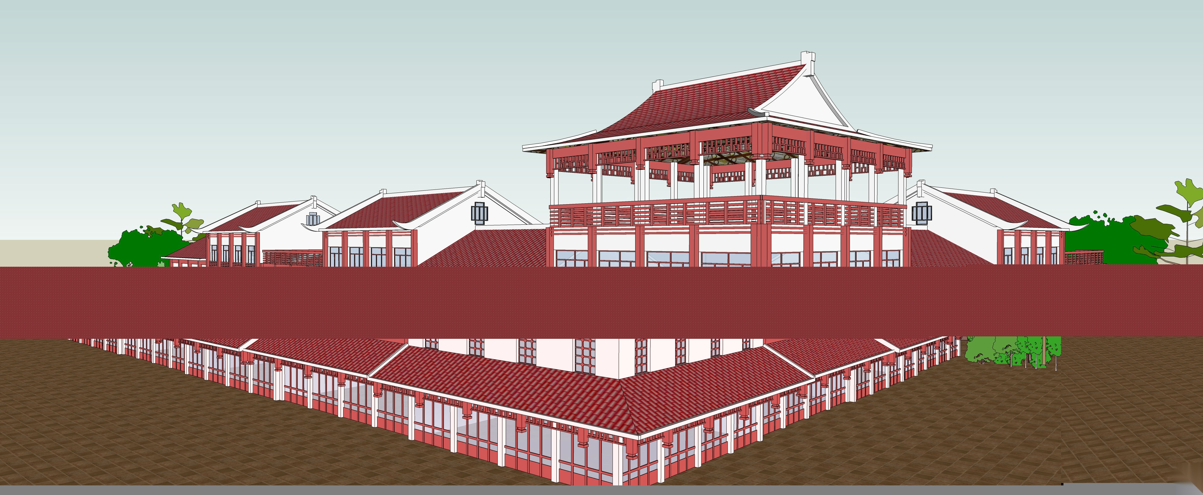 5套商业街中式建筑su模型cad施工图下载【ID:164860190】