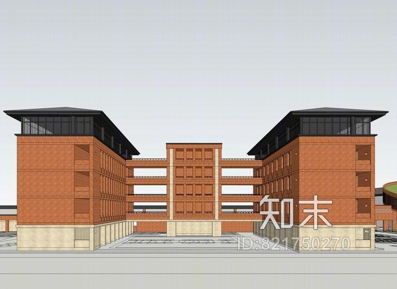 博塔风格中学SU模型下载【ID:821750270】
