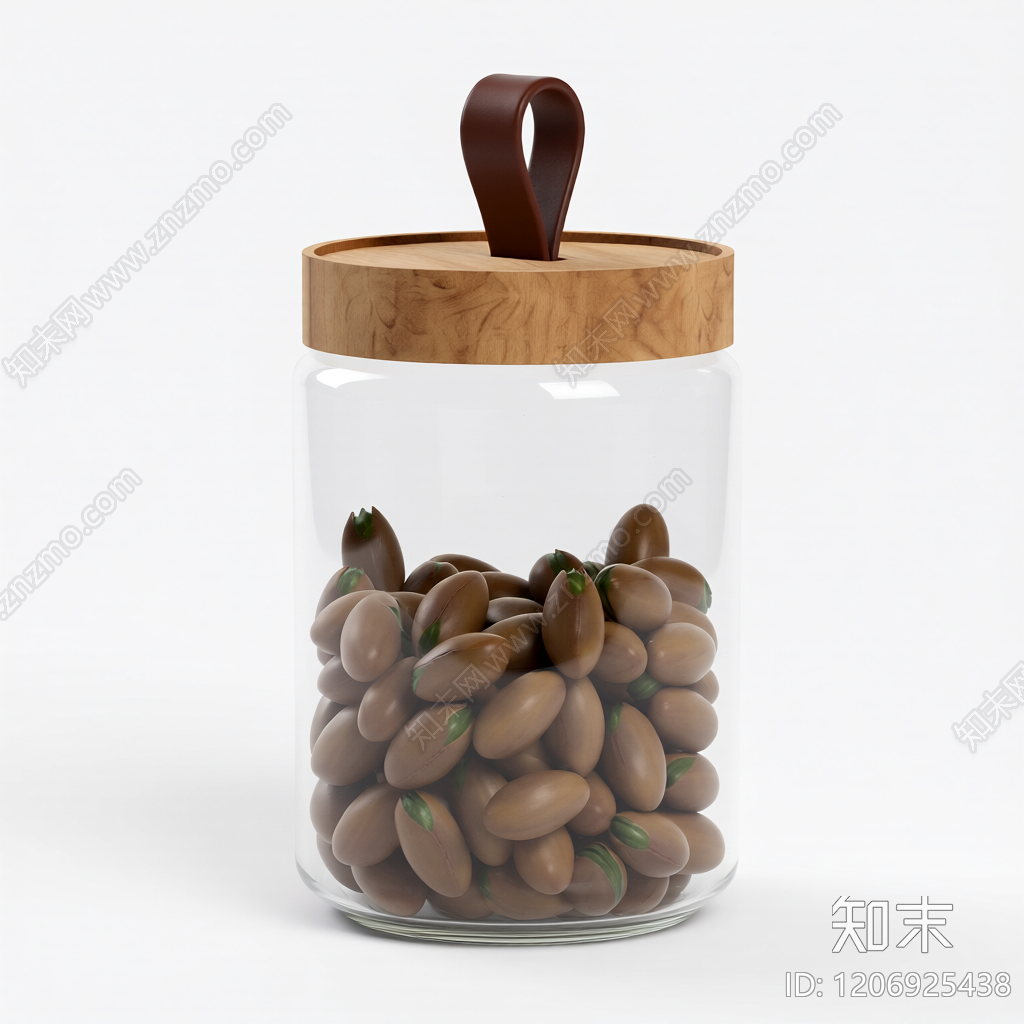 带盖坚果罐装饰品3D模型下载【ID:1206925438】