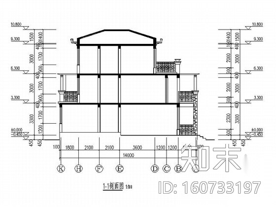 [青岛]小型多层砖瓦屋面式商业办公楼房建筑施工图施工图下载【ID:160733197】