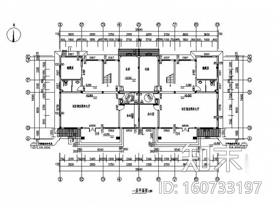 [青岛]小型多层砖瓦屋面式商业办公楼房建筑施工图施工图下载【ID:160733197】