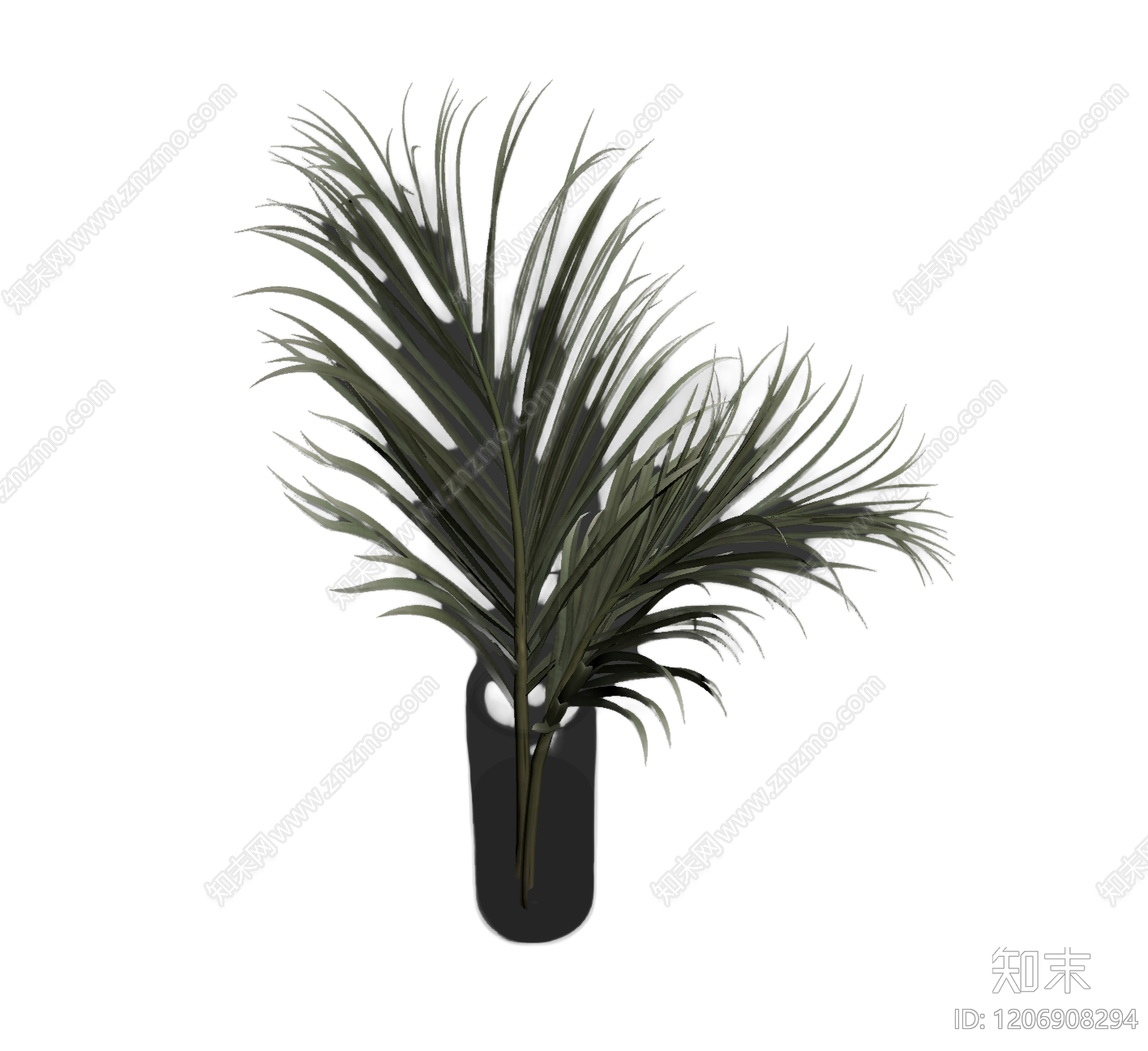 盆栽棕榈植物装饰3D模型下载【ID:1206908294】