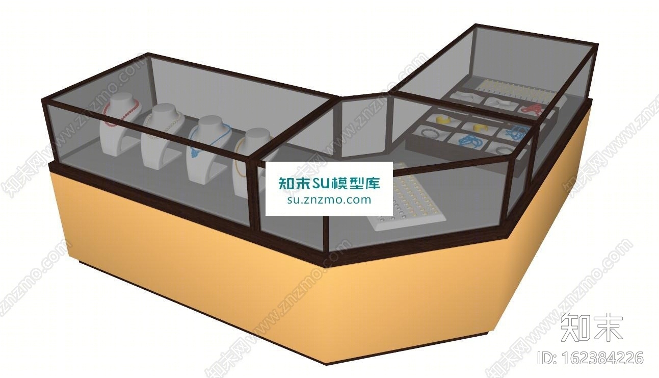 珠宝柜SU模型下载【ID:162384226】