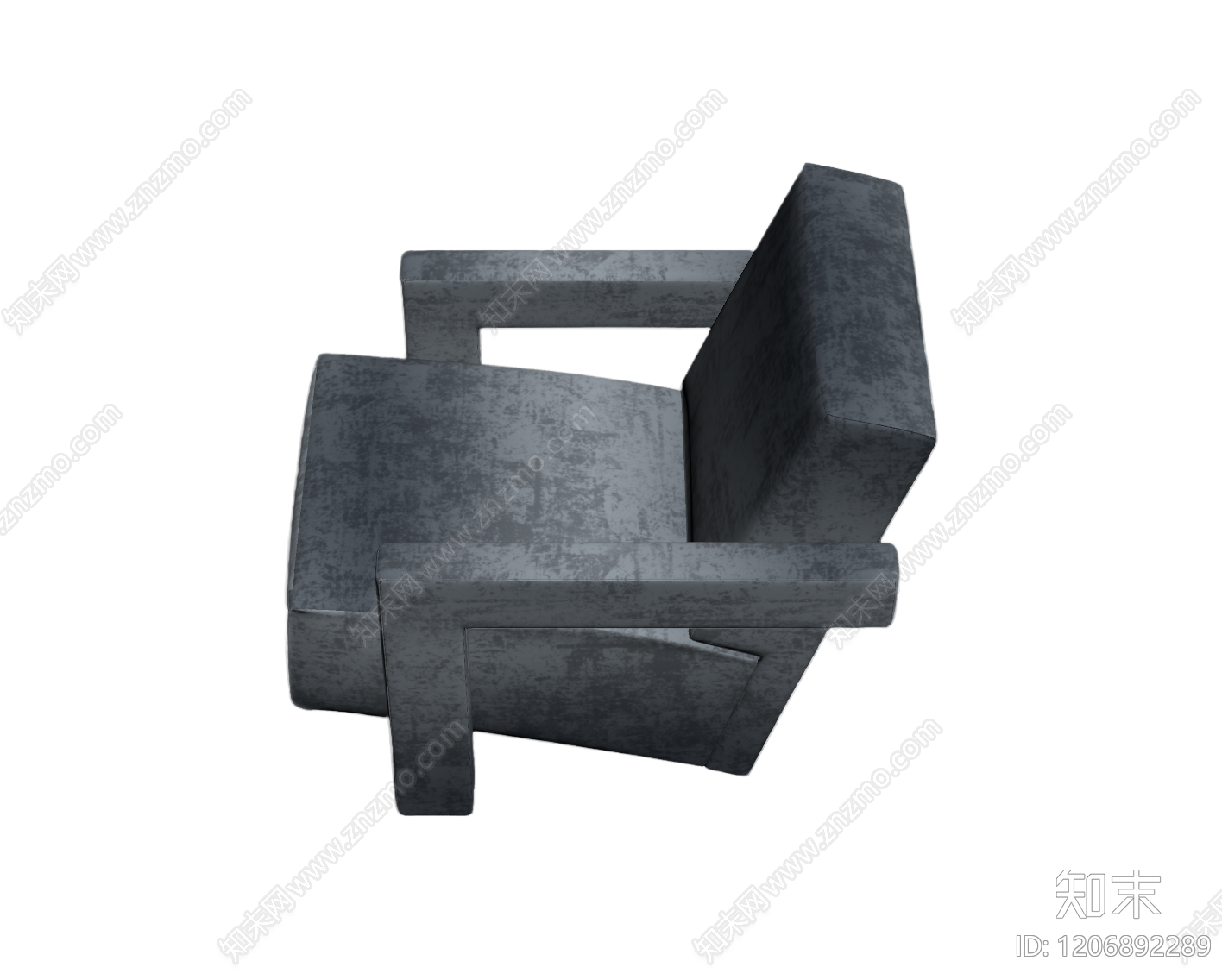 灰色纹理扶手椅3D模型下载【ID:1206892289】