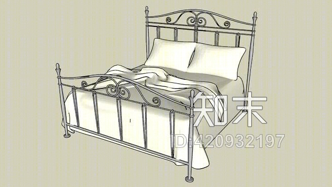 熟铁床SU模型下载【ID:420932197】