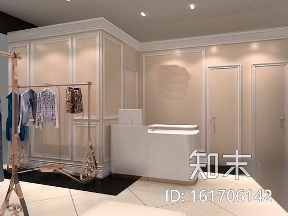 [新疆]品牌服装店装修设计施工图（含3D效果模型）cad施工图下载【ID:161706142】