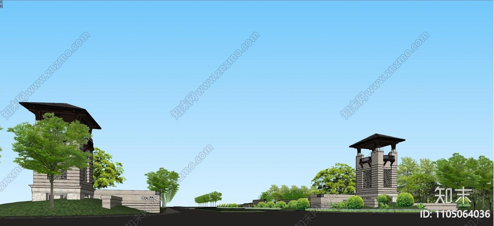 现代华夏霸州温泉酒店SU模型下载【ID:1105064036】