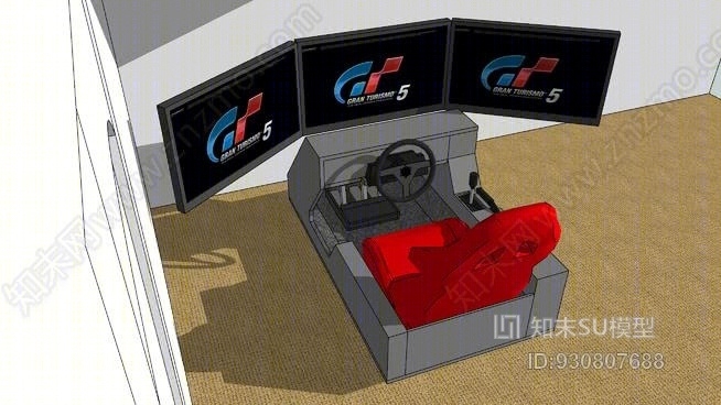赛车模拟器SU模型下载【ID:930807688】