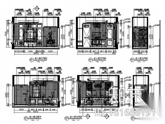 [成都]新古典宫廷式奢华贵族别墅样板间施工图（含高清...cad施工图下载【ID:161686191】