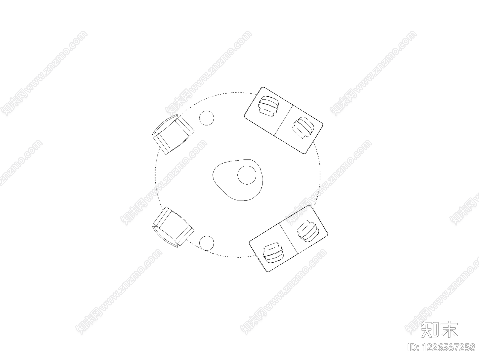 现代桌子CAD图纸
