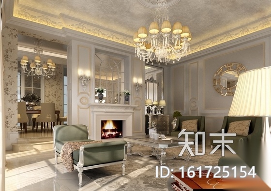 [武汉]欧式豪华宫廷气息售楼处施工图（含高清效果图）cad施工图下载【ID:161725154】