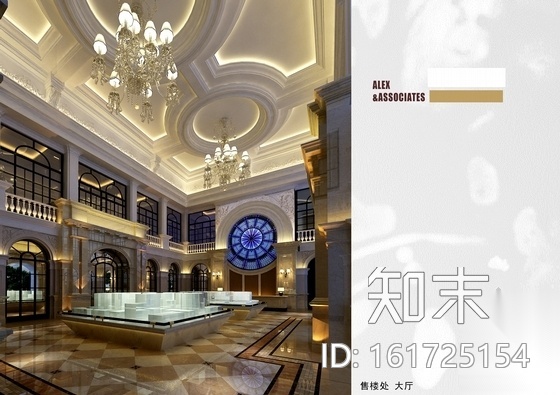 [武汉]欧式豪华宫廷气息售楼处施工图（含高清效果图）cad施工图下载【ID:161725154】