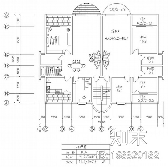 二层双拼别墅户型图(65/65)cad施工图下载【ID:168329182】