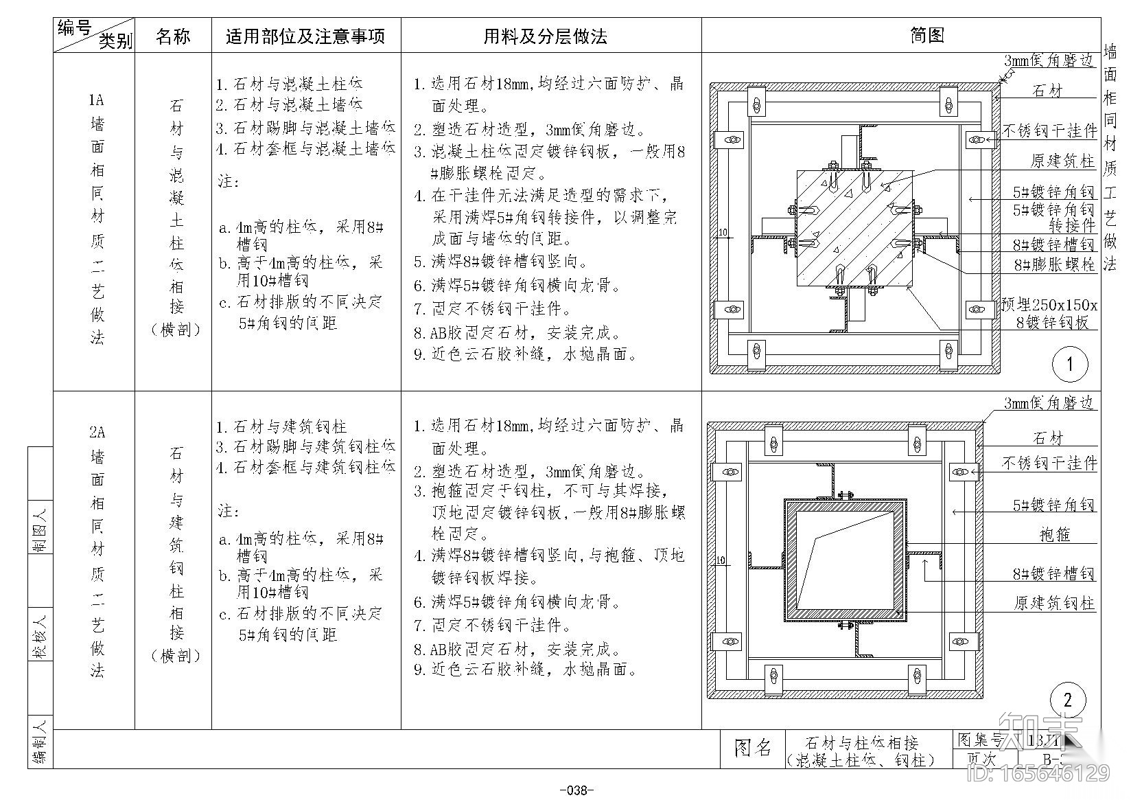 金螳螂​墙面施工节点B28~37cad施工图下载【ID:165646129】