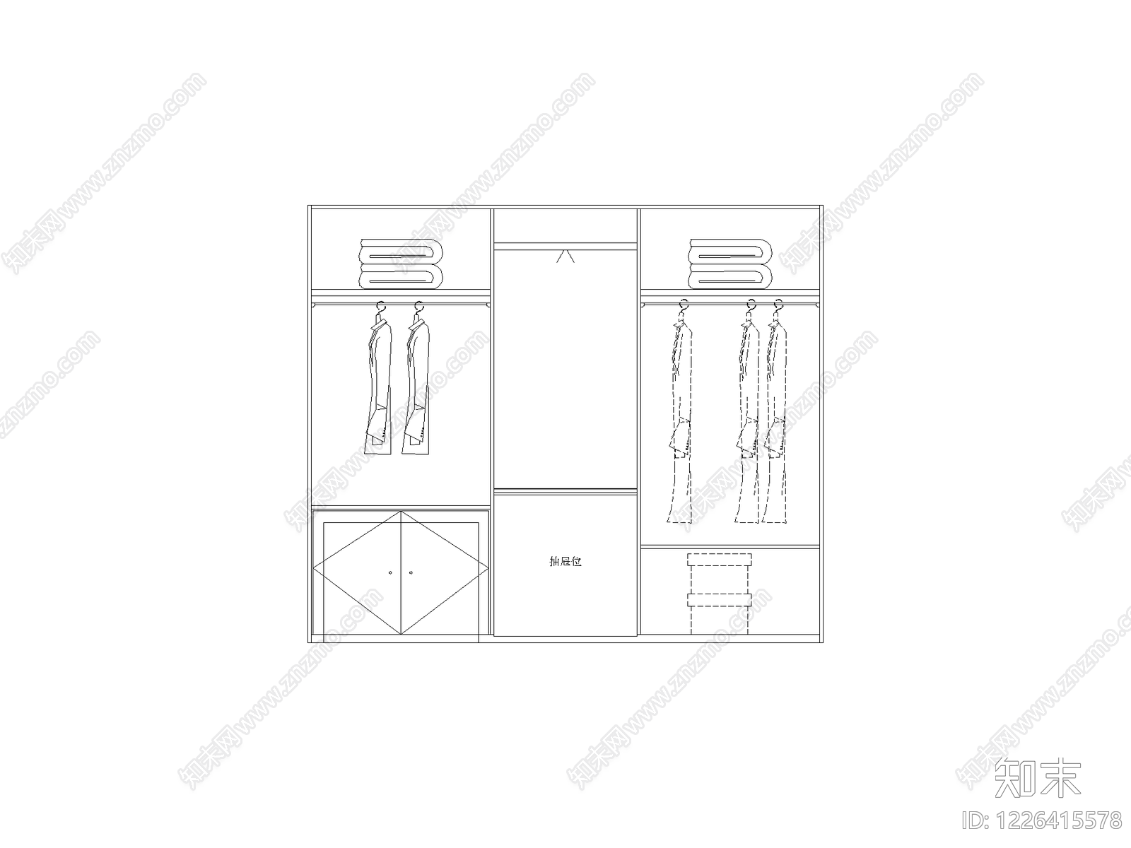 柜子平立面cad施工图下载【ID:1226415578】