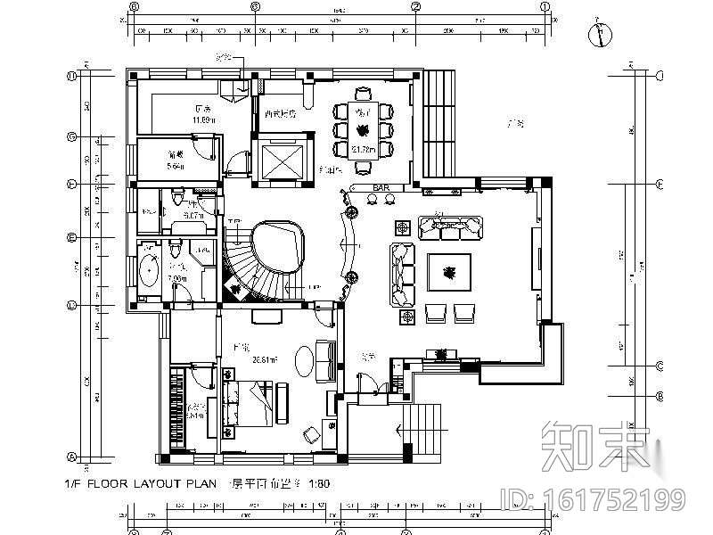 [临沂]某三层别墅施工图cad施工图下载【ID:161752199】