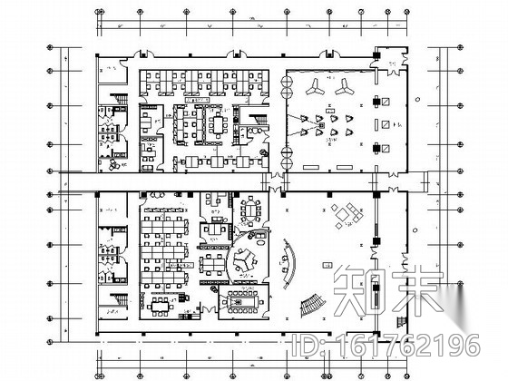 精装现代办公空间室内装修CAD施工图cad施工图下载【ID:161762196】