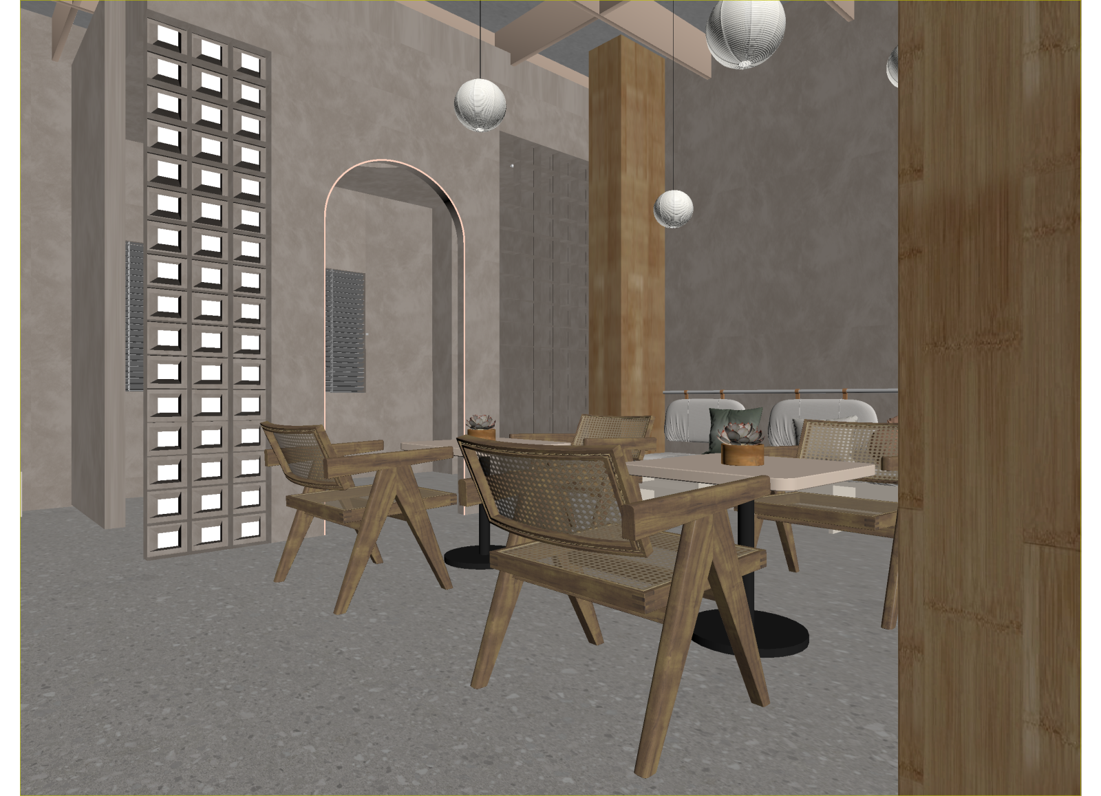 侘寂咖啡厅3D模型下载【ID:1214423964】