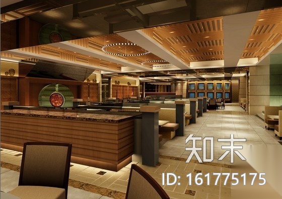 [深圳]某国际四星级商务酒店餐厅施工图（含效果）cad施工图下载【ID:161775175】