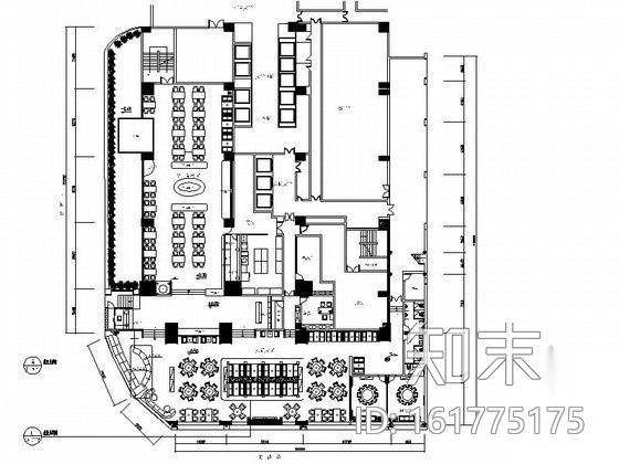 [深圳]某国际四星级商务酒店餐厅施工图（含效果）cad施工图下载【ID:161775175】