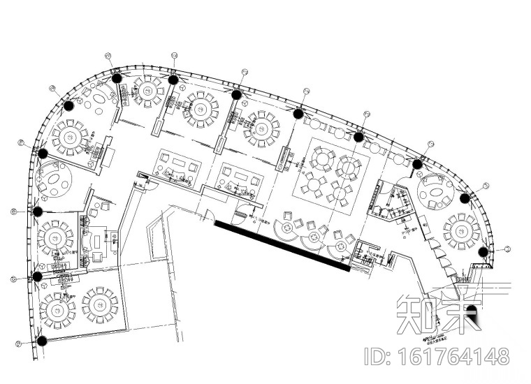 北京某饭店中餐厅室内装修施工图cad施工图下载【ID:161764148】