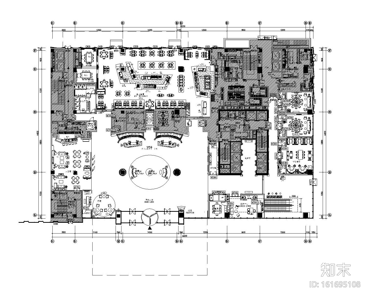 [福建]龙岩万达嘉华酒店室内装修设计竣工图（全套CAD...施工图下载【ID:161695108】