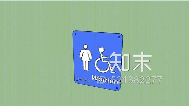 艾达柔顺女子洗手间标志SU模型下载【ID:521382277】