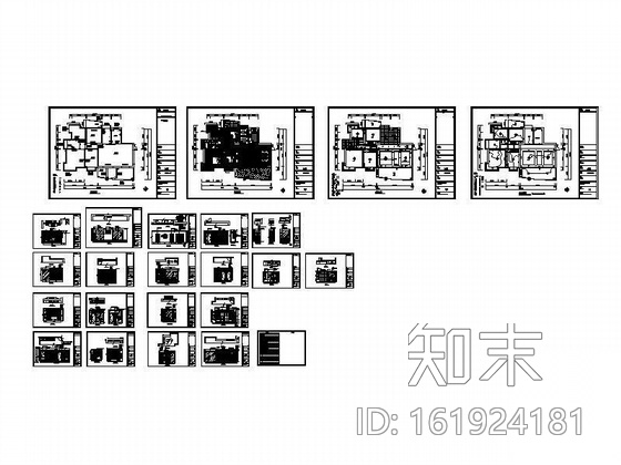 [长沙]某三居室装修施工图cad施工图下载【ID:161924181】