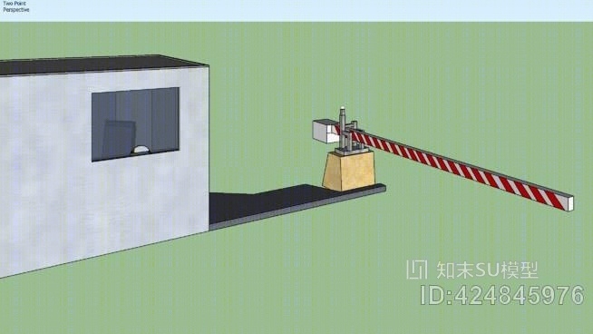 路的尽头。公路的屏障。SU模型下载【ID:424845976】