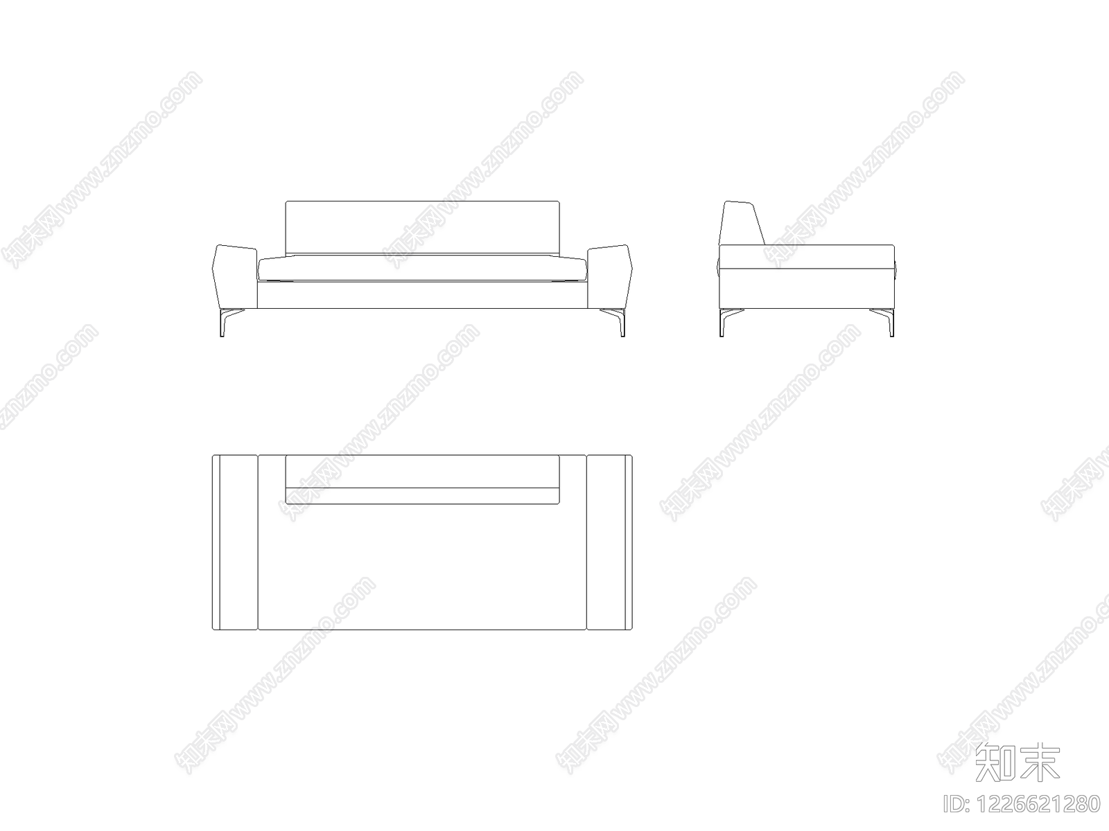 现代,意式沙发CAD图纸